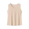 Colete Redondo 100% Seda de Amora para Mulheres, Camisa Base Respirável de Seda, Versátil para Roupas de Exterior no Verão, Sem Mangas
