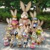 Estilo Pastoral Artesanía de Paja Conejo Hecho a Mano 35cm Peter Rabbit Adorno de Jardín Regalo de Cumpleaños