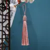 Tapa de Tornillo de Rosca Larga Colgante de Borla de Seda de Hielo Caja de Regalo Colgante de Ventilador Accesorios Joyería Hecha a Mano DIY Venta Directa