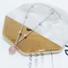 Pulseira de Coração de Cristal de Morango S925 para Menina Contas Redondas Luz da Lua Pó de Sha de Feijão Joias Estilo Coreano Doce e Fresco para Mulheres