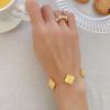 Pulsera Popular Transfronteriza de la Suerte de Cinco Flores con Patrón Completo para Mujer, Juego de Moda de 18K, Joyería que No se Desvanece, Ventas Directas del Fabricante