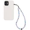 Cadena para teléfono móvil KKBEAD, sencilla y combinable, con cristales de azúcar negros y cordón blanco para cámara CCD.