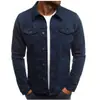 Europa y Estados Unidos moda popular abrigo de mezclilla casual chaqueta de color liso cárdigan abrigo de botones para hombre una generación de pelo