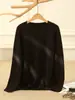 Suéter Feminino de Outono e Inverno Novo, Completamente de Caxemira, Gola Redonda, Espessado, Seis Fios, Amigo da Pele, Casual, Solto, Suéter Preguiçoso