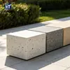 Taburete Cuadrado de Terrazzo de Color UHPC para Plaza Exterior Módulo de Asiento de Ocio Oficina de Ventas Elemento de Paisaje Minimalista Color Ajustable