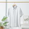 Nueva Camisa de Verano de Seda de Morera Pesada de Manga Corta para Mujer Color Sólido Cuello Cuadrado Superior Holgado Ropa de Commuter para Mujer Venta al por Mayor