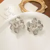 Pendientes Metálicos Exagerados Transfronterizos Europeos y Americanos, Pendientes de Flor Tridimensionales Plegados Retro de Moda, Pendientes Personalizados de Nicho de Industria Pesada