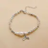 Pulseira de Pérola Retrô Francesa Simples Moda Forma Especial Elástica Fivela Camarão Pulseira Luxo Leve Celebridade da Internet Versátil Atacado