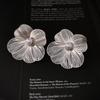 Pendientes de Perlas Sintéticas con Forma de Flor Metálica Sencillos, Modernos, Dulces, Elegantes, de Alta Gama y con Estilo para Mujer