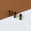 Nuevo 9*18mm ojo de caballo garra dorada turmalina taladro color degradado gema diy joyería piedra cristal joyería al por mayor