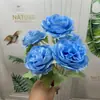 Flores Artificiais de Peônia Estilo Europeu com 5 Cabeças para Decoração de Casamento, Flores Artificiais para Salão de Casamento, Arranjos de Flores para Chão, Arranjos de Flores para Decoração de Casa