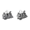 Colgante de gato de la suerte calado finamente elaborado en plata s925, amuleto de gatito retro estilo chino, accesorio de gato para pulsera DIY