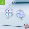 Aretes de botón Ziyun originales populares de Trébol de la Suerte para mujer exquisitos de nicho con sentido de chica aretes de plata esterlina s925
