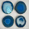 Venta al por mayor de fábrica ágata galvanizado borde dorado piedra cruda natural posavasos para taza de té posavasos para taza decoraciones adornos para sala de estar mesa de comedor