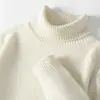 Suéter 100% Lana Otoño e Invierno para Hombre Cuello Alto Engrosado Suéter Holgado Casual Juvenil de Punto Base Pulóver Talla Grande