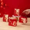 Caixa de Doces para Casamento, Caixa de Doces para Casamento, Bolsa de Presente para Casamento Chinês Dupla Felicidade Caixa de Embalagem com Impressão UV, Caixa de Presente de Lembrança com Fivela de Casamento