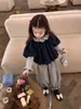 Conjunto Estilo Coreano para Niñas 2026 Otoño/Invierno Top con Forma de Capullo para Niños Suéter para Bebé Pantalones de Pana con Forro Polar y Lunares de Linterna para Niños Pequeños