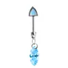 Encantador Pendiente de Hueso con Orejas de Gato para Uña Nail F136 Aleación de Titanio Colgante Azul de Gato Personalidad Pendientes de Diseño de Nicho para Mujeres