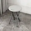 Banqueta dobrável de plástico, portátil para uso doméstico, banqueta pequena para adultos, banqueta alta para exterior, banqueta redonda simples espessa, cadeira para dormitório