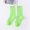 Calcetines para Mujer Transfronterizos, Calcetines de Color Sólido, Calcetines de Media Pantorrilla para Mujer, Calcetines Holgados Zhuji, Calcetines de Color Algodón de Azúcar para Mujer, Venta al por Mayor de Fábrica Coloridos