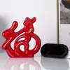 Adornos Modernos Minimalistas de Cerámica para Sala de Estar con el Carácter "" (Fortuna), Estante para vinos, Armario para vinos, Decoraciones para mueble de TV, Lujo ligero para mudarse a una casa nueva