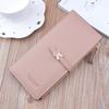 Nueva Cartera de Mujer Cartera Larga para Mujer Estilo Coreano Moda Estudiantil Cremallera Hebilla Cartera Delgada Ranura para Múltiples Tarjetas Cartera de Cuero Suave Bolso para Tarjetas