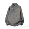 Moletom masculino com zíper estilo americano e estampa de espinha de peixe, camiseta de manga longa pesada com forro de fleece para outono/inverno, gola alta, camada interna/base