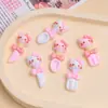 Colher Gatinho Fofa Brinquedo Alimentar Desenho Animado Artesanal Acessórios de Joias DIY Resina Cola de Creme Pequenos Acessórios Material para Presilha de Cabelo