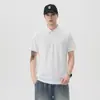 Camisa POLO de hombre Xintang Verano estilo Americano holgada de manga corta con cuello de cremallera, moderna, versátil, seda helada de secado rápido