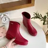 Botas de Chuva Populares de Moda Transfronteiriças para Mulheres, Impermeáveis e Antiderrapantes, Botas de Chuva Curtas Estilo Chanel, Sapatos de Borracha Resistentes ao Desgaste para Cozinha