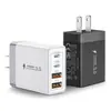 Cargador de Pared Rápido para Teléfono Móvil de Nueva Llegada Transfronterizo Pd55W Tipo-C, Puerto Múltiple 2A2C, Carga Rápida, Estándar Europeo y Americano