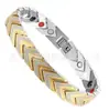 Pulsera de acero inoxidable directa de fábrica al por mayor Pulsera de titanio de tres colores cosida en forma de V joyería de fábrica