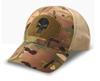 Boné de Beisebol Bordado Caveira Punisher Transfronteiriço para Mulheres, Proteção Solar com Velcro para Uso Externo no Verão, Chapéu de Sol, Boné para Treinamento Militar