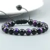 Comercio Exterior Europeo y Americano Creativos Espaciados Brillantes Pulseras Ojo de Tigre Piedra de Lava Volcánica Pulseras Trenzadas con Cuentas Pulseras de Yoga