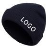 Gorro de Punto Liso para Otoño e Invierno para Hombres y Mujeres, Cálido Acrílico con Logo Bordado, Etiqueta Lavable, Gorro de Punto Versátil
