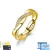 Anillo de Plata de Ley S925 con Moissanita para Mujer, Anillo Entrelazado de Diseño de Nicho de Lujo Ligero, Directo de Fábrica, Al por Mayor en Stock