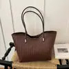 2026 Bolso de mano tejido nuevo con lazo de encaje de perlas, gran capacidad, bandolera, estilo coreano, bolso de mano para el día a día