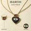 Collar de Doble Capa con Ojo de Diablo y Corazón de Lujo Ligero para Mujer, Diseño de Hebilla Deslizante Ajustable, Versátil para Múltiples Estilos de Uso, Adecuado como Accesorio para el Trabajo
