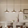 Luminária Pendente de Restaurante Estilo Vintage com Três Lâmpadas Ufo na Cor Nogueira, Luminária Japonesa Wabi-Sabi para Bar e Mesa de Jantar
