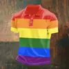 2025 Novo Amazon Europeu e Americano Exportação Impressão 3D Masculino Moda Americana Simples Camisa Polo Tendência Verão