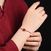 Pulseira de Cinábrio Mineral Cru Natural Trevo de Quatro Folhas Areia Dourada Roxa Pulseira da Sorte Par Homens e Mulheres Presente para Melhor Amigo