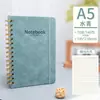 Caderno com Espiral, Capa de Couro Texturizado Vintage, Fechamento com Tira, Caderno Portátil para Anotações de Reunião de Escritório