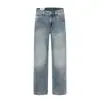 Jeans de ganga lavada estilo retro japonês Rumeng para homens, calças compridas casuais versáteis de corte reto solto para outono