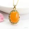 Colgante de Ámbar Natural Lleno de Miel Collar de Cera de Abeja Vieja Joyería Fábrica Venta al por Mayor Dropshipping S4022702