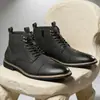 Botas Martin estilo británico transfronterizas para hombre, color cepillado retro, de caña alta, con cremallera lateral, botas cortas de negocios casual, de moda para hombre
