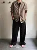 Sensación de Textura Pantalones Blancos Finos para Hombre Verano Estilo Perezoso Old Money Pantalones Casuales Colgantes Moda Marca Pantalones de Pierna Ancha Sueltos