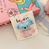 Tecido Cartoon Tecido Urso Coelho Cabelo Fofo Doce Acessórios de Cabelo Infantil Cabelo Quebrado Franja Presilha Lateral