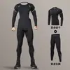 Traje de Running Otoño Invierno para Hombre Ropa Casual de Secado Rápido Ropa Deportiva Térmica Elástica Alta Entrenamiento Malla Base Ajustada Entrenamiento Fitness
