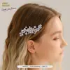 Suministro Transfronterizo de Peines para el Cabello de Flor de Zirconia, Accesorios de Lujo Europeos y Americanos para el Cabello de Novia, Peines para Sesión de Fotos de Boda Vintage, Venta al por Mayor