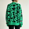 Cárdigan Holgado de Comercio Exterior Europeo y Americano para Mujer 2026 Otoño e Invierno Nuevo Estilo Abrigo Talla Grande Moda Estampado de Leopardo Tejido Suéter Mujer